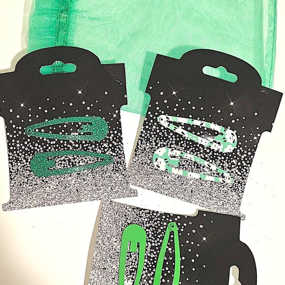Accessories - Hair Snap Green Clips, Barrettes, 3 Sets, Girls, Women, Sheep, Glitter, Colors